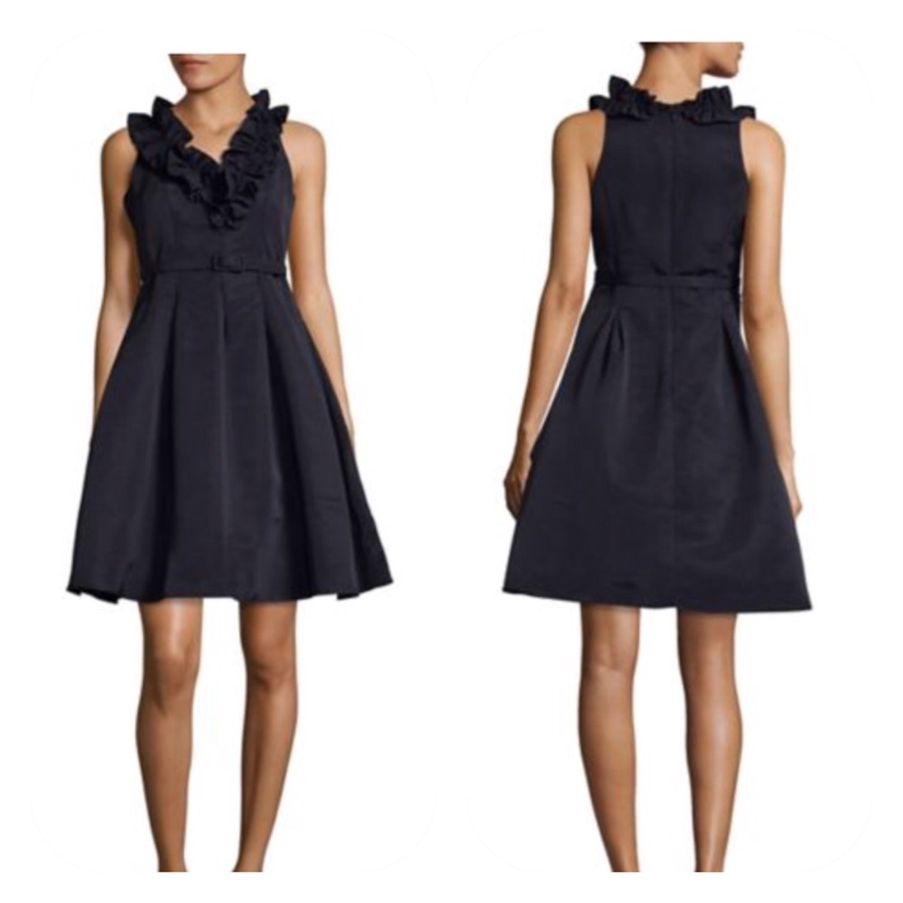 Eliza J Navy Ruffle Fit & Flare Cocktail Dress 4